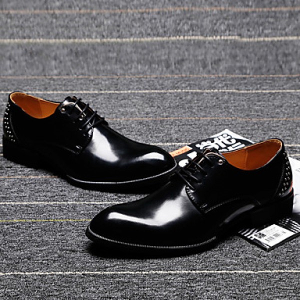 Men's Shoes   2016 New Style Hot Sale Party/Office/Casual Black/Burgundy Patent Leather Oxfords  