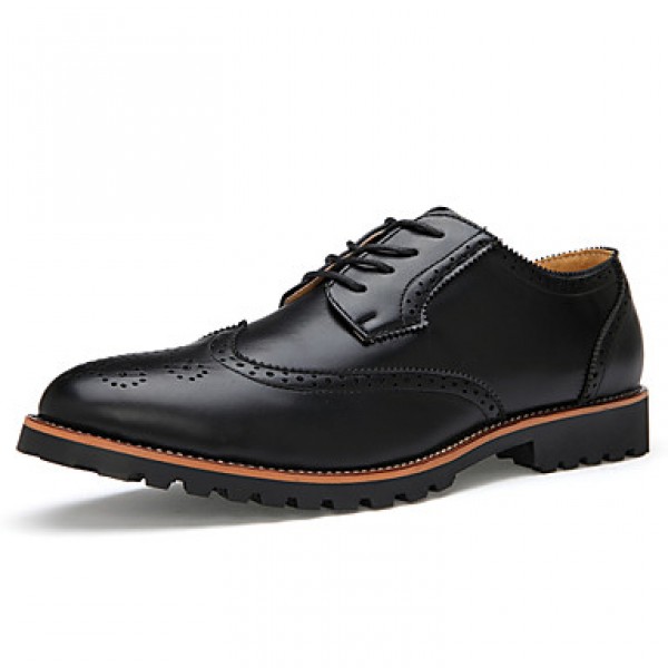 Men's Shoes Leather Casual Oxfords Casual Flat Hee...