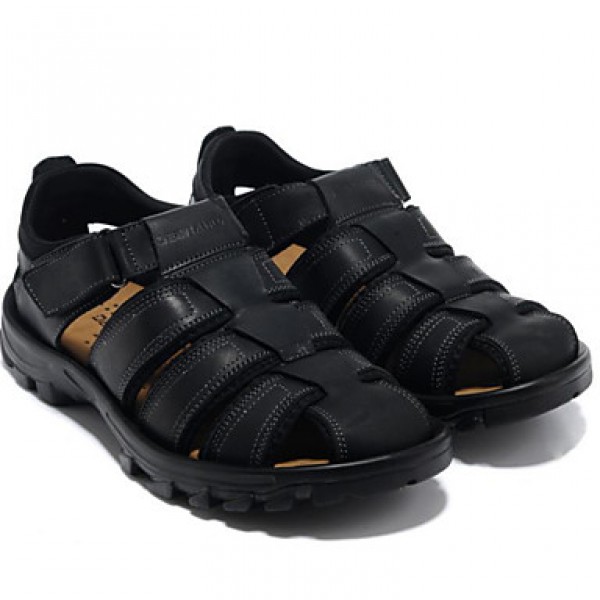 Men's Shoes Outdoor / Athletic / Casual Leather Sandals Black / Brown  