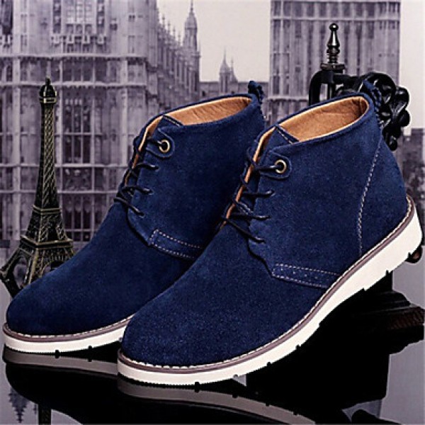 Men's Shoes Leather / Canvas Casual Boots Casual Blue / Yellow / Beige  