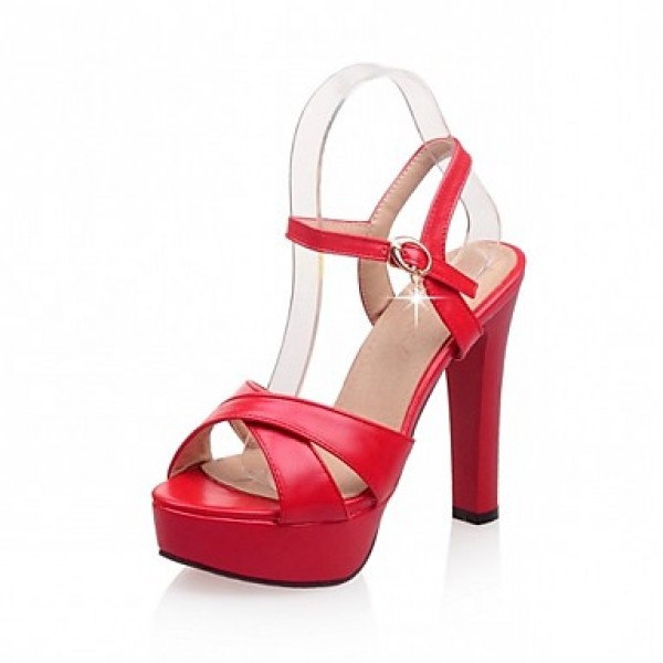 Women's Shoes Leatherette Stiletto Heel Peep ...