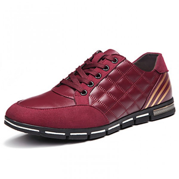 Men's Shoes Leather Outdoor / Office & Career Fashion Sneakers Outdoor / Office & Career Black / Blue / Brown / Burgundy  