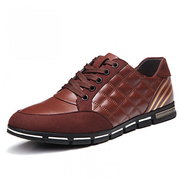 Men's Shoes Leather Outdoor / Office & Career Fashion Sneakers Outdoor / Office & Career Black / Blue / Brown / Burgundy  