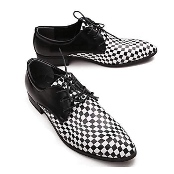 Men's Shoes Leather Wedding / Party & Evening Oxfords Wedding / Party & Evening Flat Heel Lace-up Black  