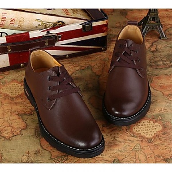 Men's Shoes Casual Leather Oxfords Brown  