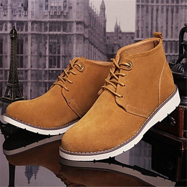 Men's Shoes Leather / Canvas Casual Boots Casual Blue / Yellow / Beige  