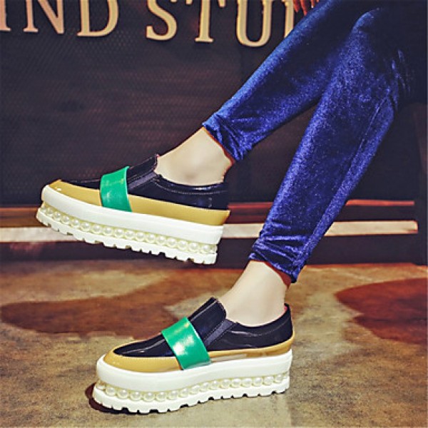 Women's Shoes Cowhide / Patent LeatherFall / Winter Platform / Creepers / Comfort / Round Toe Loafers & Slip-OnsDress