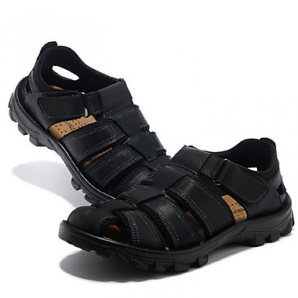 Men's Shoes Outdoor / Athletic / Casual Leather Sandals Black / Brown  