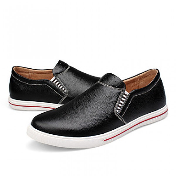 Men's Shoes Casual Leather Fashion Sneakers Black/White  