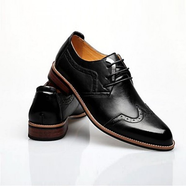 Men's Shoes   2016 Inner Height Increasing Party / Office Black/Brown Comfort Leather Oxfords for Sales Promotions  