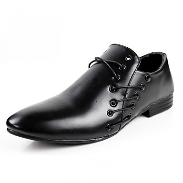 Men's Shoes Leatherette Dress / Party & Evening Oxfords Dress / Party & Evening Flat Heel Black / Brown / White  