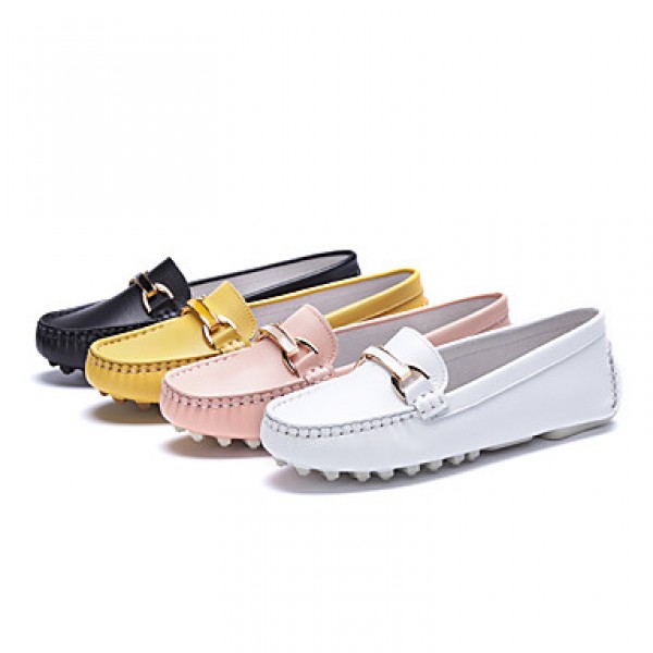 Women's Loafers & Slip-Ons Spring / Fall Comfort / Round Toe Cowhide Outdoor / Career / Casual Flat Heel shoe